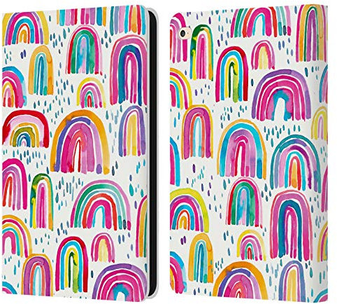 Head Case Designs Offizielle Ninola Bunte Aquarell-Regenbogen Muster 4 Leder-Wallet-Hülle Kompatibel mit Apple iPad Air 2 (2014)
