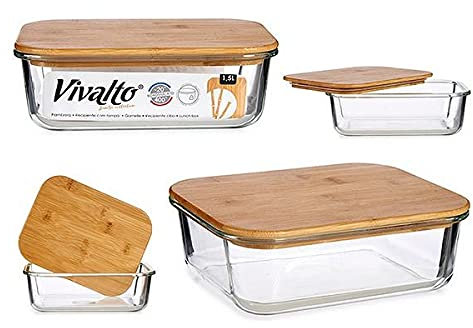 Boîte à lunch Bambou Transparent (16,7 x 7,3 x 22,3 cm)