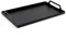 HORIAMIT Rectangle Black Metal Tray with Handles 16x9.5 inches - Multifunctional Serving Tray, Organizer for Room, Table, Bathroom, Fruit, Drink
