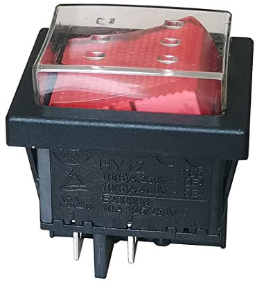 2 Pièces KEDU HY12 Interrupteur à bascule ON OFF Interrupteurs à bouton-poussoir étanches avec lampe 16(8) A 250V 10(6) A 400V 5E4 10A 125/250V CE Noir/Rouge