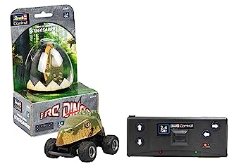 Revell Control Mini RC Stegosaurus I Ferngesteuerte Dinosaurier Autos für Kinder und Erwachsene I Mit 2,4 GHz Fernbedienung I Bis zu 5 km/h schnell I In Dino-Ei Verpackung I Ab 6 Jahren