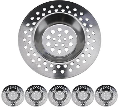 Filtro da Scarico per Lavandino.6 Pezzi Protezione per lo Scarico in Acciaio Inox(Ø 73mm Esterno Ø 45mm Interno) Cucina Sink Strainer.Filtro per Lavello da Bagno per Raccogliere Capelli,Lavelli,Vasca