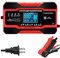 Chargeur de batterie de voiture 10 A, désulfatateur de batterie de voiture intelligent entièrement automatique, 12 V et 24 V, mainteneur de batterie avec compensation de température pour bateau et