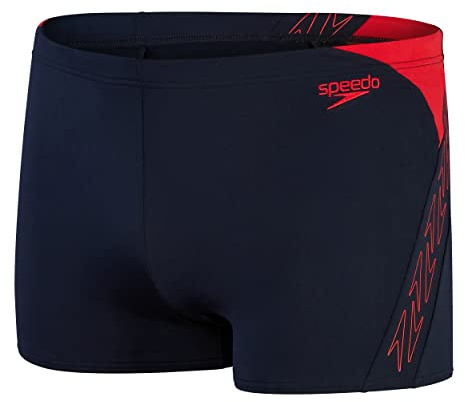 Speedo Men's Hyperboom Splice Aquashort Swimming Trunks| Quick Drying | Training | Fitness | Chlorine Resistant, Black/Dove Grey, 30