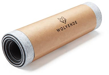 Wolvende Premium Filz Schreibtischunterlage | Groß 40 x 91,4 cm | Multifunktionale Schreibtischunterlage für Home Office | Hellgrau