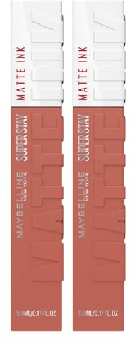 Maybelline New York SuperStay Matte Ink 65 Seductress, 2 Lippenstiftfarben | Deckkraft und gleichmäßiges Ergebnis der Lippenfarbe
