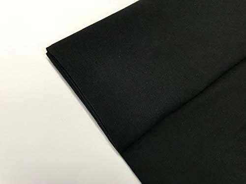 Baumwollstoff, Popelin-Stoff, einfarbig, Bio-Baumwolle, Patchwork-Stoff, Bastelstoffe, Meterware, 1 m x 140 cm (Schwarz)