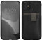 kalibri Hülle kompatibel mit Apple iPhone 11 - Handyhülle Handy Cover - Kunstleder Case mit Kartenfach abnehmbar - Schwarz Grau