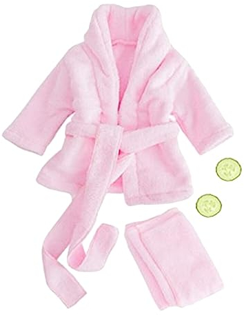 Mikikit Neugeborenen Set Fotografie Bademantel Requisite, Baby Fotoshooting Outfit, Kapuzenbadetuch Baby, PlüSch Bademantel, Pink, 0-3 Monate