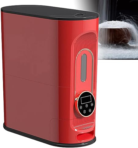 Cereal Storage Containers, 10KG Intelligent Electric Rice Dispenser, Airtight Food Storage Container, Dustproof Moisture Proof Rice Container, Automatic Timing, for Cereals Rice Pet Food Dry Food red