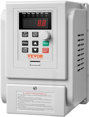 VEVOR Variateur de Fréquence 4 kW Convertisseur de Fréquence 5 CV 18 A 0-400 Hz VFD avec Entrée Monophasé Sortie Triphasé Régulateur Contrôle de Vitesse Refroidissement Rapide pour Moteur de Machines