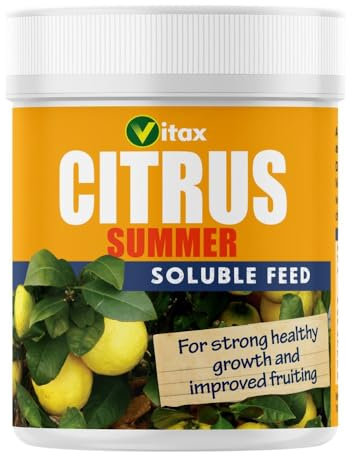 Vitax Summer Citrus Food - High Nitrogen Fertilizer for Citrus Plants, Promotes Growth and Abundant Fruiting - Preventing Premature Ripening and Leaf Discoloration - 200g Pack By Thompson & Morgan