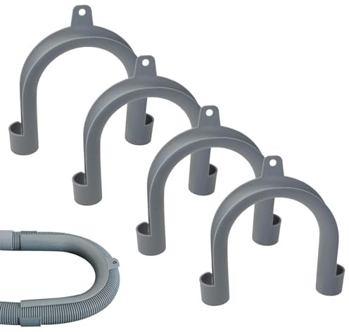 Tubo di scarico,Staffa per tubo di scarico,Arco di supporto universale in curvo,Raccordo universale a gomito,Supporto per lavatrice, tubo di scarico e tubo per lavastoviglie, asciugatrice,4Pcs
