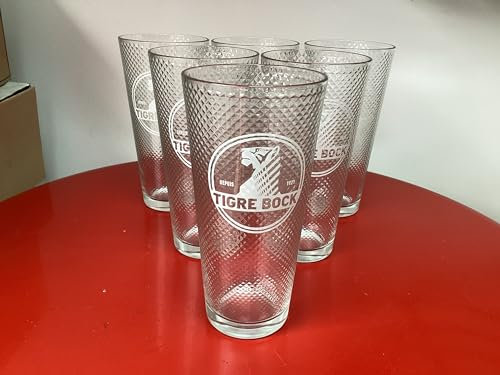 Lot de 6 verres à bière tigre bock 50cl 50 cl verre neuf