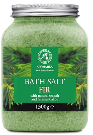 Badesalz Fichte 1300g - Meersalz mit Natürlichem Ätherischen Fichtennadelöl - Baden - Körperpflege - Schönheit - Entspannung - Aromatherapie - Weihnachtsbaumduft