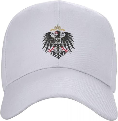Baseballkappe Hip Hop Sonnenhut Unisex Klassische Baseballkappe Deutsches Reich Adler Design Baseballmütze für Erwachsene Deutschland Wappen Verstellbare Papamütze Hip Hop Sonnenhüte für Männer
