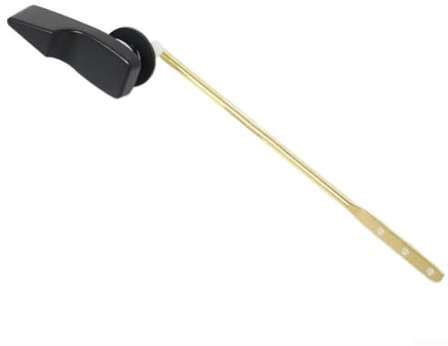 Emiif Chrome Toilet Handle, Universal Flush Lever, Fits Most Toilets, 8 in Flush Length(Black)