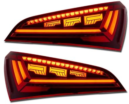 Auto Hinten Rücklicht Montage für Audi Q5 2009~2018,Wasserdicht Hohe Helligkeit Hinten Bumper Bremslicht Blinker Rückfahrscheinwerfer Nebelscheinwerfer Links Rechts Ersatzteile