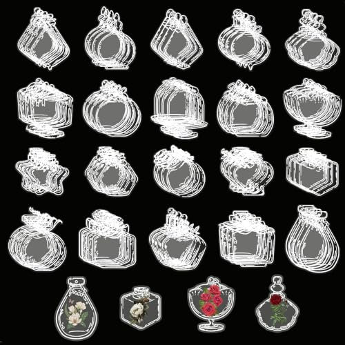 STCRERAG 80 Stück Transparente Lesezeichen PET - 16 Arten Form DIY Trockenblumen Lesezeichen - Schönes Set für Blumen