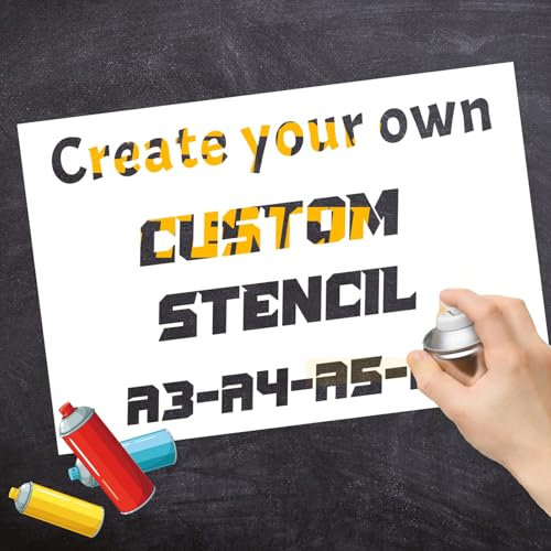 RoPox Custom Stencil for Spray Painting, Personalized Reusable Text for Sign Making on Plastic, Metal, Wood - Polyester Film/PVC