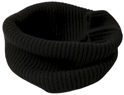 Prettystern scaldacollo tubolare sciarpa ad anello donna di 100% Cachemire Lana Uomo collo maglia a coste Cashmere Loop Unisex nero