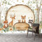 3D Panoramique Murale Animal De Bande Dessinée Renard Cerf, Papier Peint Intissé 400x280cm, pour Salon, Chambre Enfant Décoration Murale, Animaux De Dessin Animé Poster Tableaux Photo Muraux