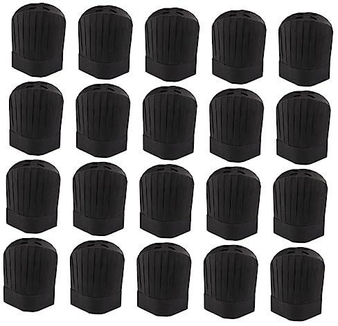 VALICLUD 20piezas Gorro Cocinero Desechable Diseño Ligero Cómodo y Ecológico para Trabajo Cocina Profesional Restaurante Catering