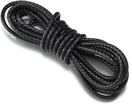 Corde ronde en cuir tressé de 1 m de long, 5 mm, cordon en cuir de vachette, corde à nouer ronde en cuir de vachette, corde à nouer bolo pour travaux manuels