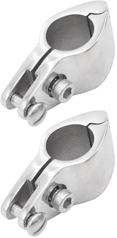 2 abrazaderas para tubos marinos, 20 mm, con perno, mordaza de acero inoxidable, accesorios para toldos, abrazaderas para toldos, accesorios para embarcaciones, Bimini Top Jaw Slide articulado