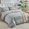 Tokokimo Parure de Lit 160 x 200 4 Pièces Housse de Couette 240x260 cm + Drap Housse 160x200 cm avec 2 Taies d'oreillers 65x65 cm en Microfibre, Design Bohémien, Gris