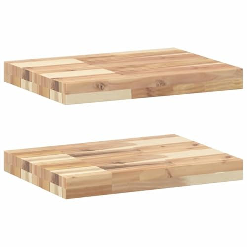 vidaXL Étagères flottantes 2 pcs 40x30x4 cm Acacia Massif Non traité, étagère Murale, Planche d'étagère, étagère Murale de Salle de Bain