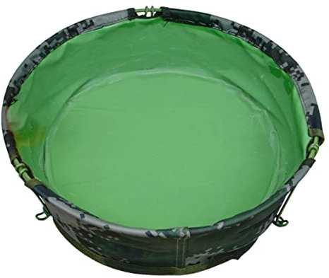 UKCOCO 1 Pieza Lavabo Plegable Fregadero disipador Impermeable Tripe campingas cámping Cubo de Agua Plegable para Acampar Lavar Balde Barril de Agua al Aire contenedor de Agua Green