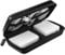 iMangoo Electronics Organizer Travel Case Travel Essentials for Women Pouch Tech Purse Hard Protective Shockproof Carrying Charger Power Bank Cable Accessories, 8.5x4.5x2 In (Fiber Black)