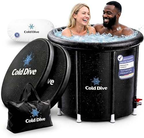 Ice Bin 300 L - Foldable Ice Bath Barrel for Home & Outdoor - Portable Ice Tub for Regeneration - Round Bath Barrel Made of Oxford & PVC - Cold Plunge Tube for Athletes