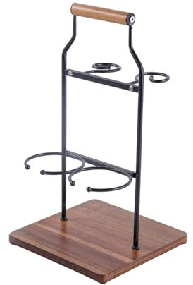 FGDTREE Estante decorativo para copas de vino invertido, simple estante de vidrio de pie alto, soporte de exhibición para gabinete de vino, fácil de usar, soporte de exhibición para colgar en el