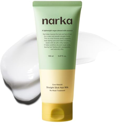 NARKA Air Dry Cream & Leave-In Conditioner – Heat Protectant 392°F, Anti-Frizz Smoothing Cream, Split End Repair, Lightweight Non-Greasy Hydrating Hair Milk, mothers day gifts (150ml / 5.07 fl oz.)