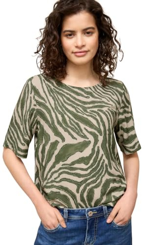 Street One Studio Damen 3412821 Kurzarm Bluse mit Rundhals und Print (1er Pack)