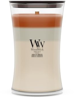 WoodWick Duftkerze | Große Hourglass-Kerze | Vanilla Embers | Perfekte Geschenke für Frauen