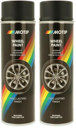 MOTIP Wheel Spray Paint - Matt Black - 500 ml (Pack of 2)