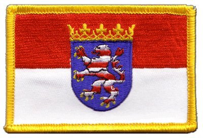Flaggenfritze Aufnäher Patch Flagge Deutschland Hessen - 8 x 6 cm
