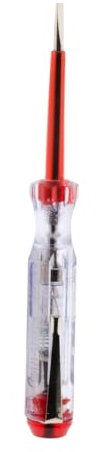 Zenitech - Destornillador Probador de Corriente Plano de 3,5mm - Tensión Máxima de 250V - Señal Lumínica para Detección Fácil - Longitud de 140mm - Rojo