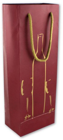 10 große Papiertragetaschen, Tüten für Flaschen 130+85x36mm