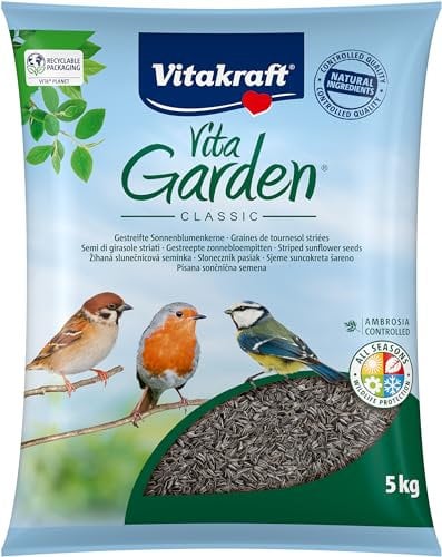 VITAKRAFT - Vita Garden - Alimentation Complète Pour Oiseaux Extérieurs - Graines de Tournesol Strié - Format 5kg