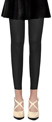 PrettyLoveHose Collants Voile Opaques 50 Deniers Sans Pied Leggings (Rouge, Bleu, Rose, Violet, Vert, Beige, Jaune, Gris, Creme, Marron, Noir, Blanc) (Noir)