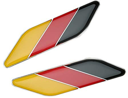 dsycar 2/Paar 3D Metall Deutschland Flagge Emblem Badge Fit Germany Auto Körper, EX: Audi BMW Mercedes Porsche Volkswagen, etc.
