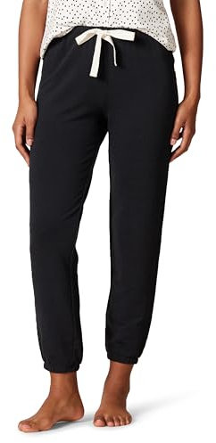 Amazon Essentials Pantaloni del Pigiama in Spugna per Tempo Libero Leggeri Donna, Nero, XL