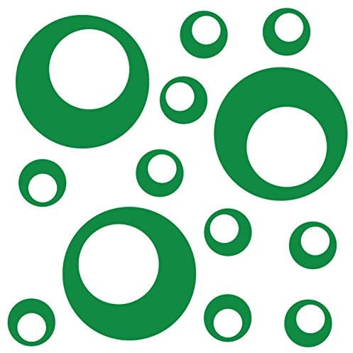 kleb-Drauf® | 13 Retro-Punkte | Grün - glänzend | Autoaufkleber Autosticker Decal Aufkleber Sticker | Auto Car Motorrad Fahrrad Roller Bike | Deko Tuning Stickerbomb Styling Wrapping