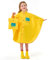 JTENG Poncho Impermeabile per Bambino, Antipioggia con Cappello Allargato e Strisce Riflettenti, Riutilizzabile (M, Giallo)