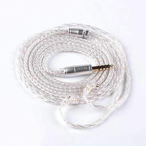 KBEAR 16-adriges versilbertes Ersatzkabel, Upgrade-Kabel, Ersatz-Ohrhörer, AudioContact-Ersatzkabel für ZSN ZSN Pro AS16 CCA A10 CA4 etc. (2-polig, 4,4 mm)
