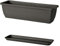 Euro3plast Blumenkasten mit Untersetzer Inis 50 x 20 cm aus Kunststoff (Anthrazit)